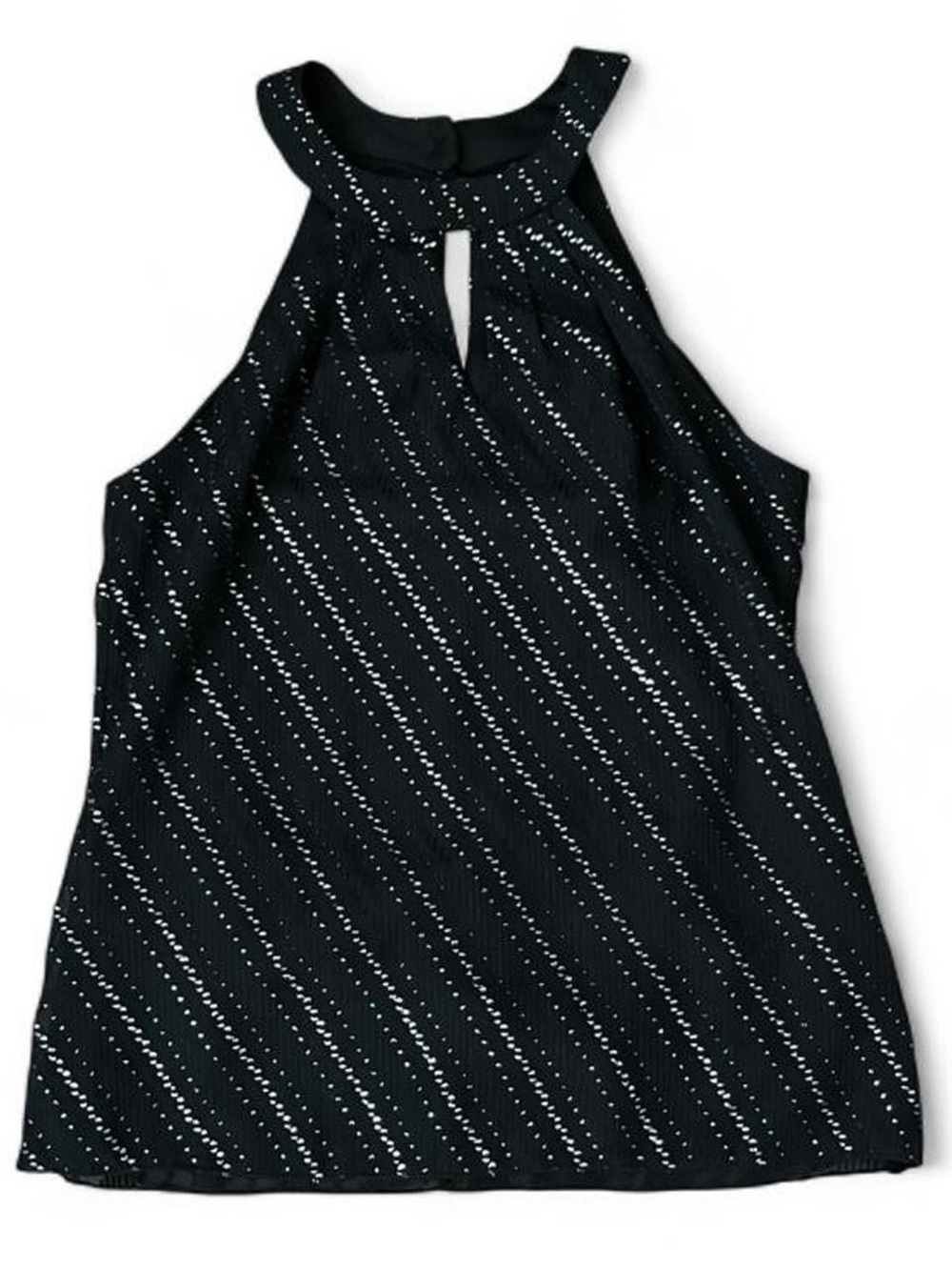 Size XS High Neck Black and Silver Tank Top - Picture 5 of 8